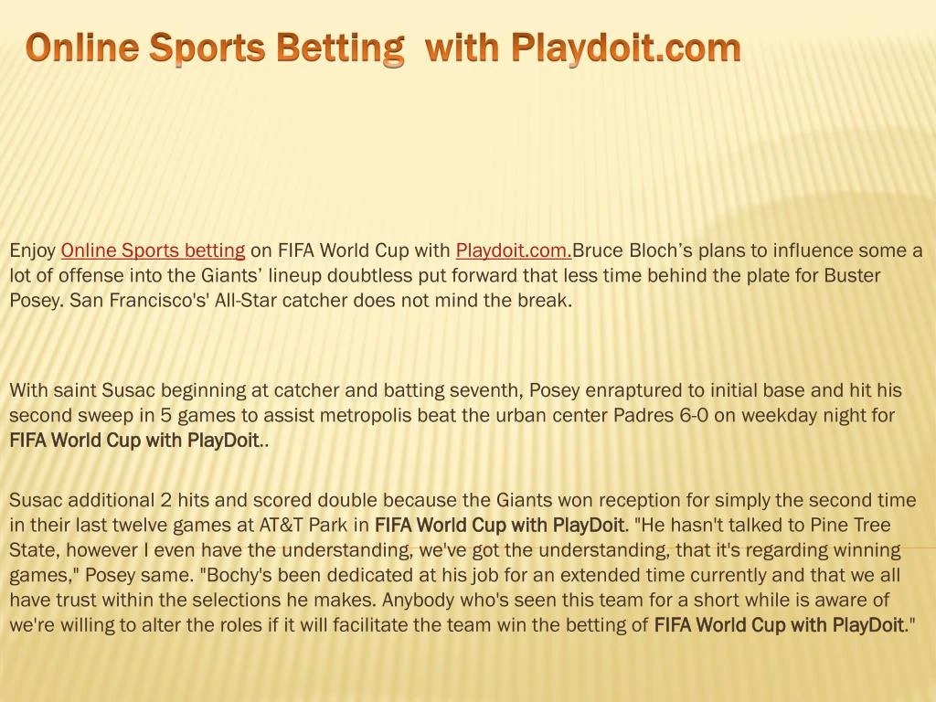 online sports betting with playdoit com