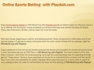 Online Sports Betting with Playdoit.com