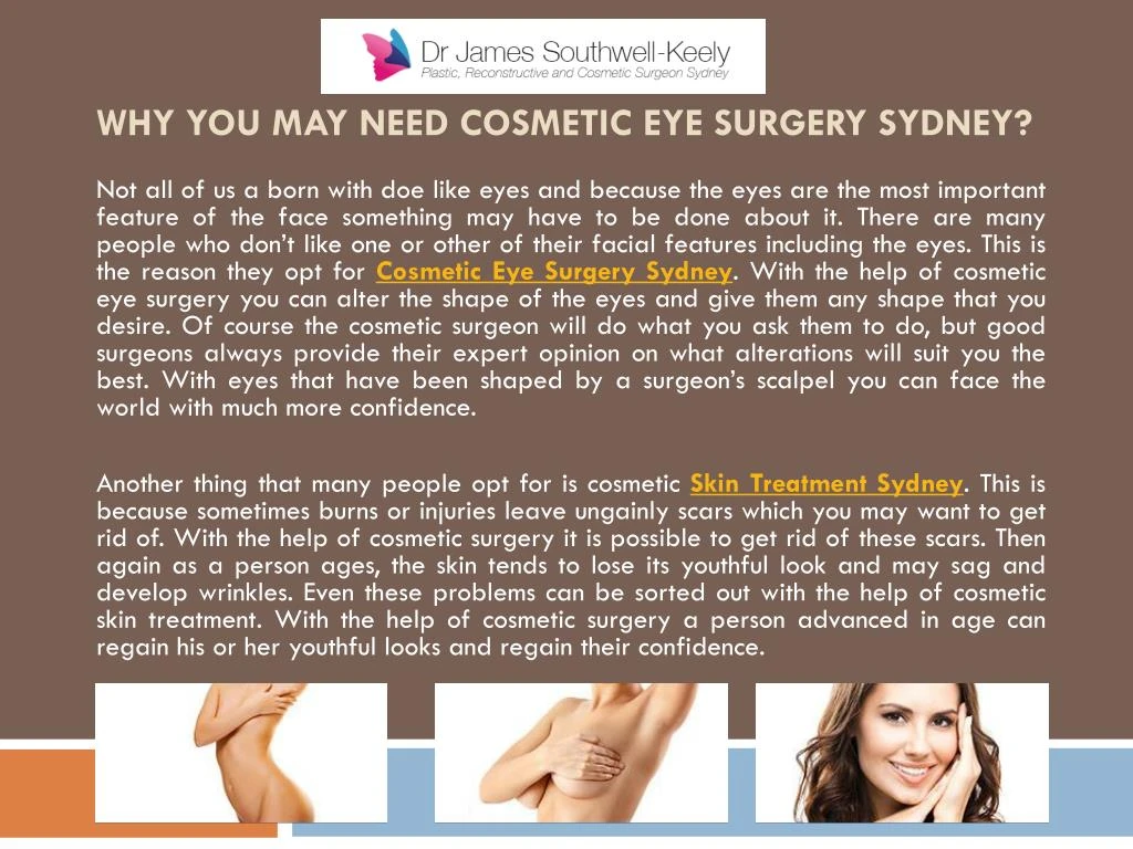 why you may need cosmetic eye surgery sydney
