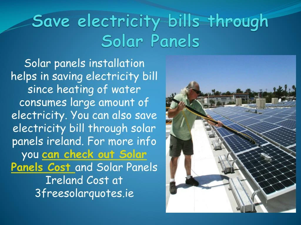 save electricity bills through solar panels