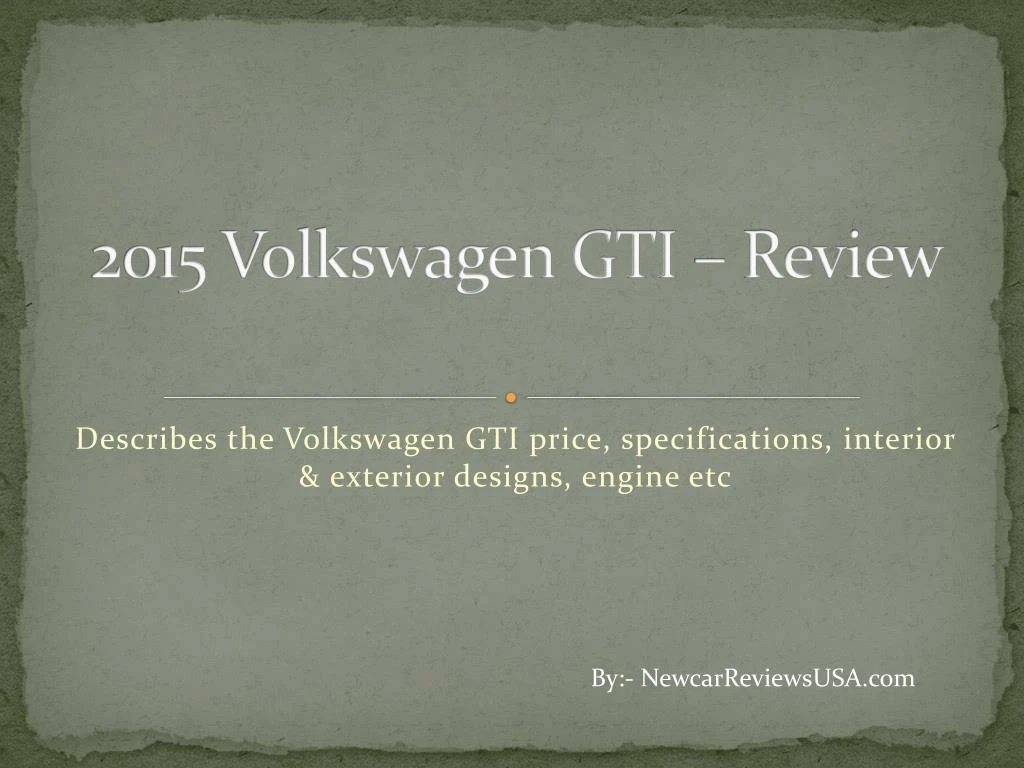 2015 volkswagen gti review