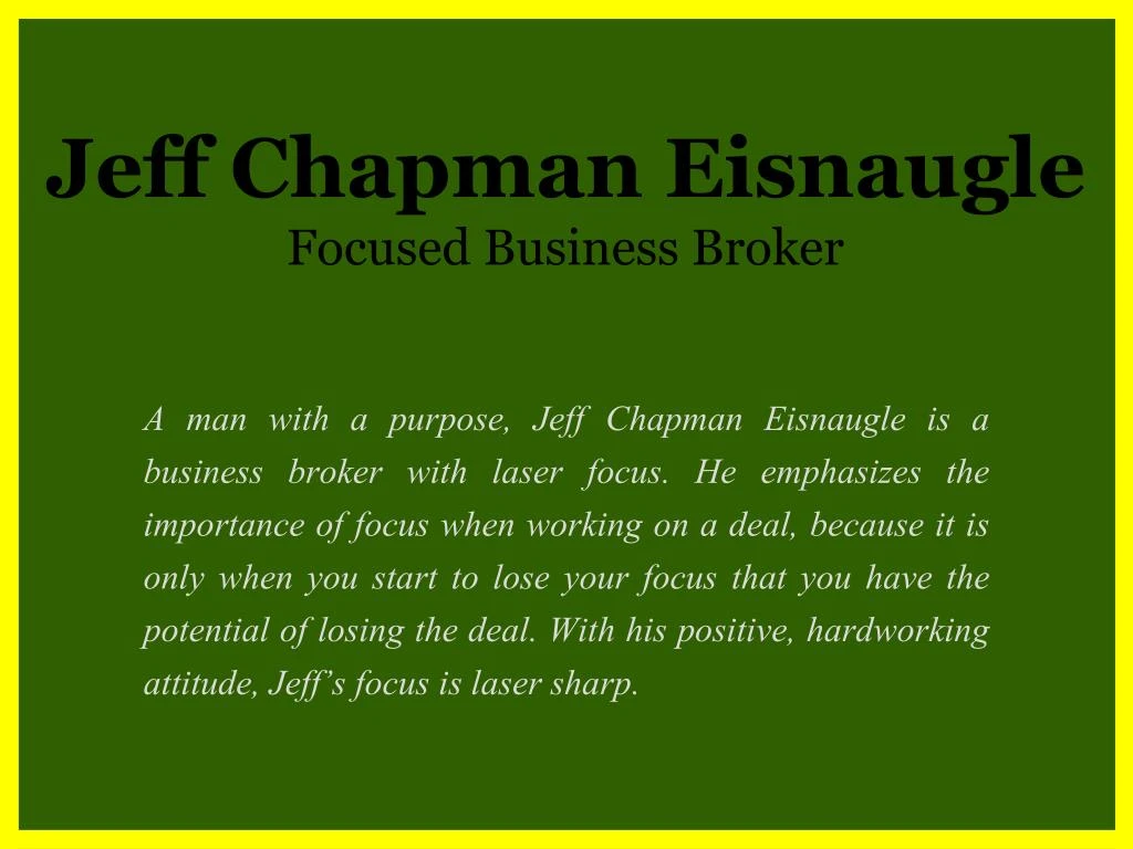 jeff chapman eisnaugle focused business broker