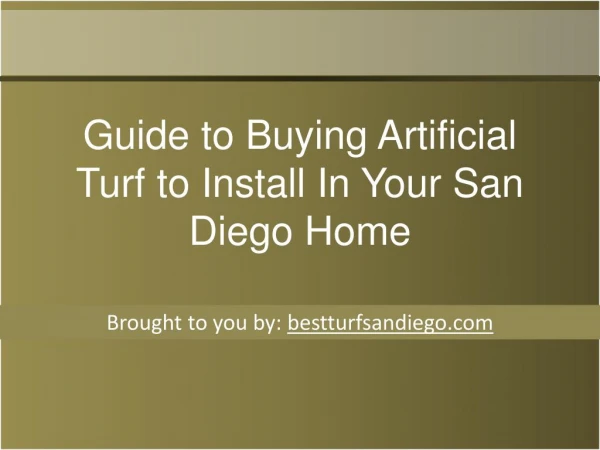 Guide to Buying Artificial Turf to Install In Your San Diego