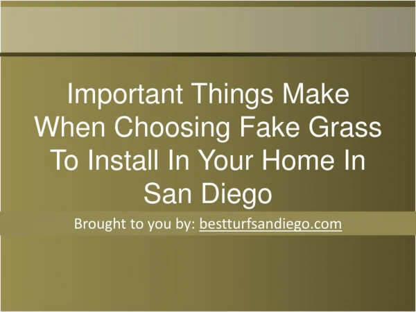 Important Things Make When Choosing Fake Grass To Install In