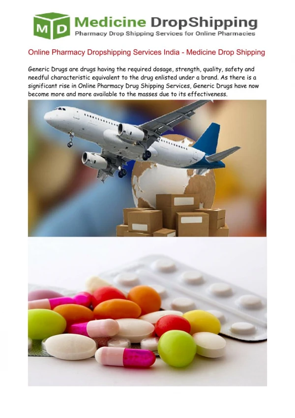 Generic Drug Drop Shippers, Online Pharmacy Dropshipping Ser