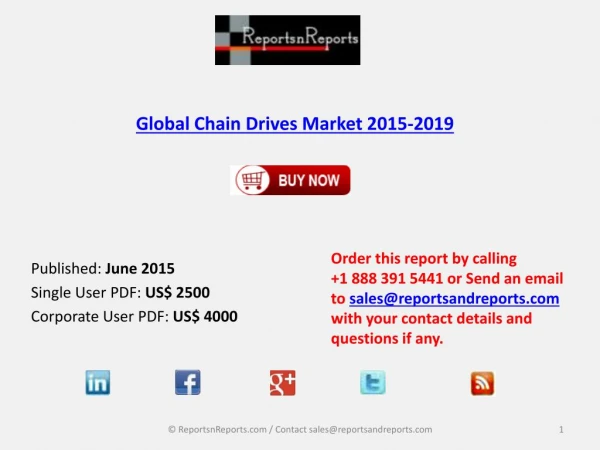 New Analysis of Chain Drives Market Worldwide 2015-2019