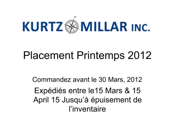 Placement Printemps 2012