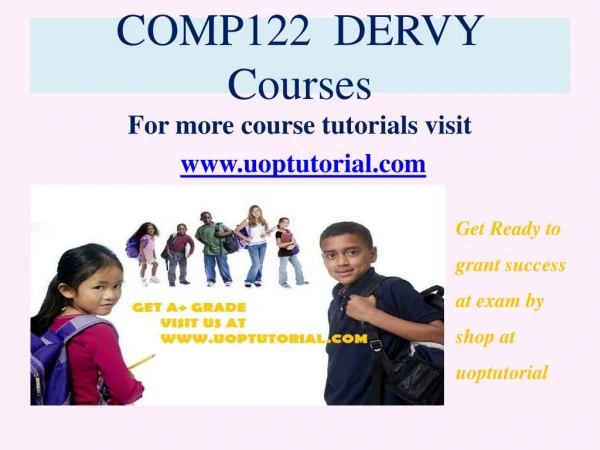COMP 122 DERVY Tutorial / Uoptutorial