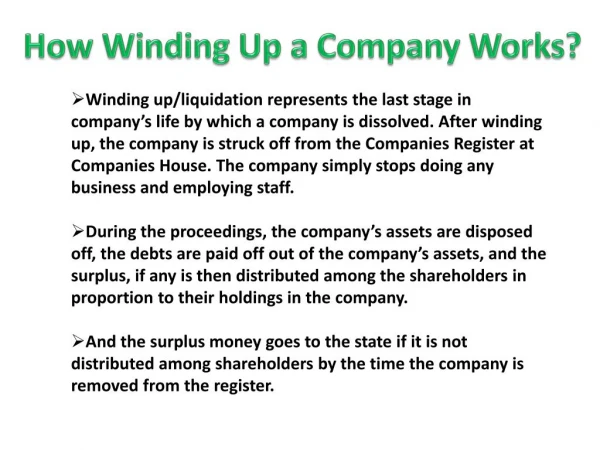 How Winding Up a Company Works?