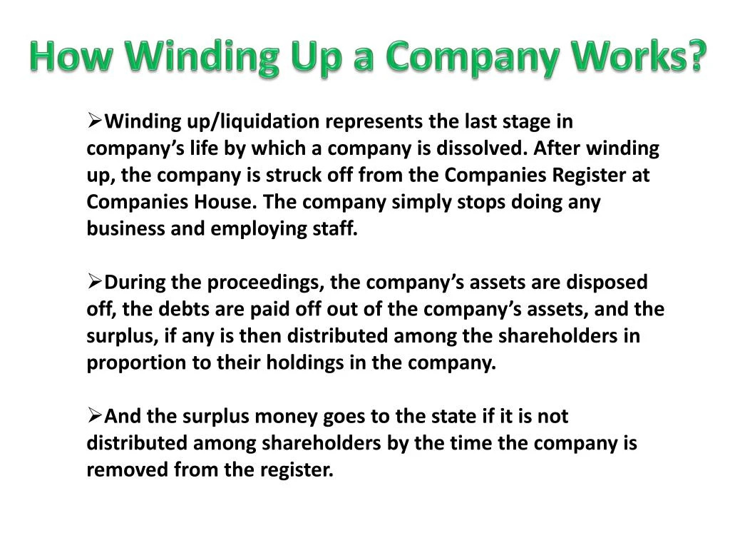 how winding up a company works