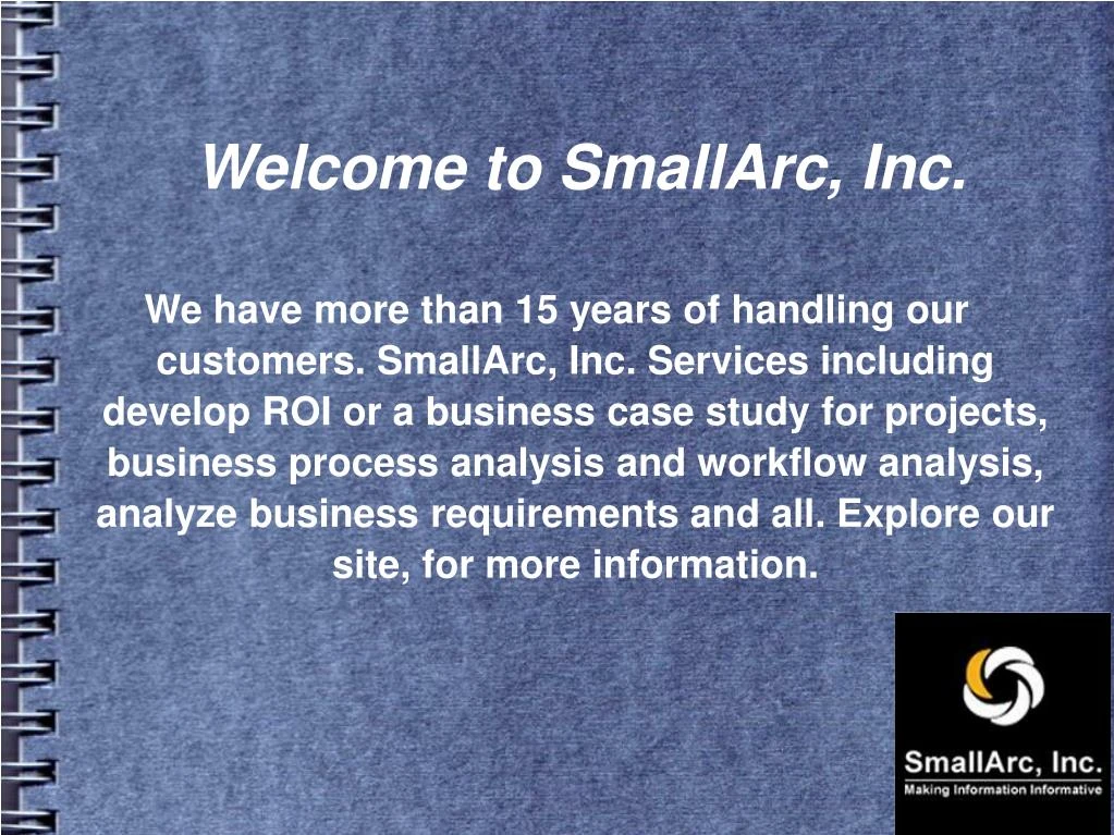 welcome to smallarc inc
