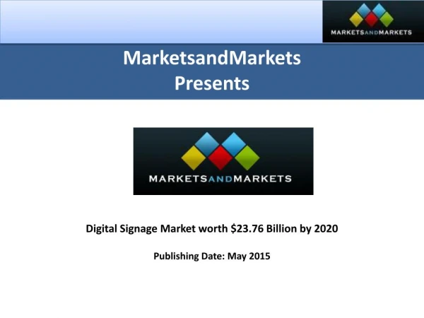 Digital Signage Market by Hardware, Software & Services