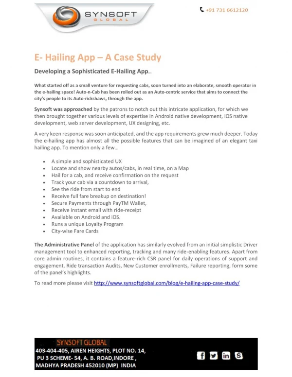E-Hailing App – A Case Study