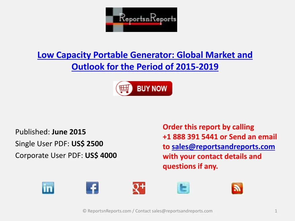 low capacity portable generator global market and outlook for the period of 2015 2019