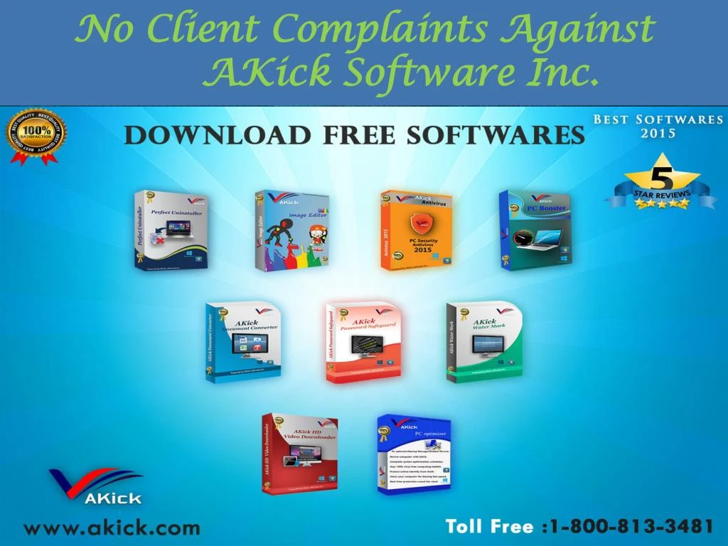 no client complaints against akick software inc