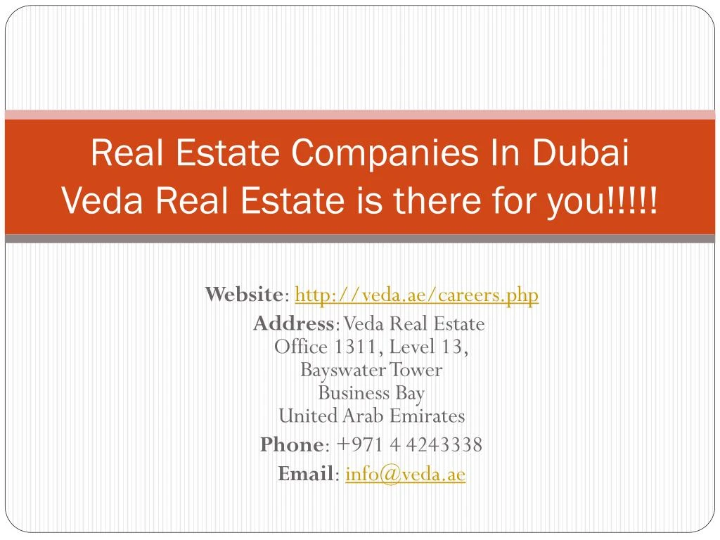 real estate companies in dubai veda real estate is there for you