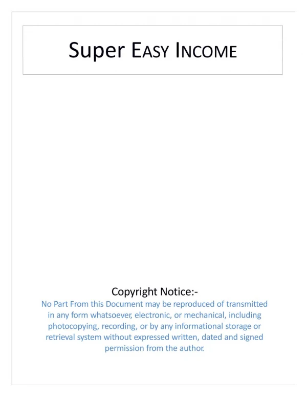Super Easy Income
