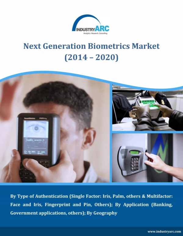 Next Generation Biometrics Market worth $21 billion by 2020