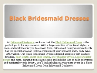 Black bridesmaid dresses - slide 1