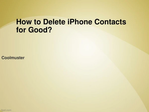 How to Erase All Contacts from iPhone 5S/5/4S/3GS without Re