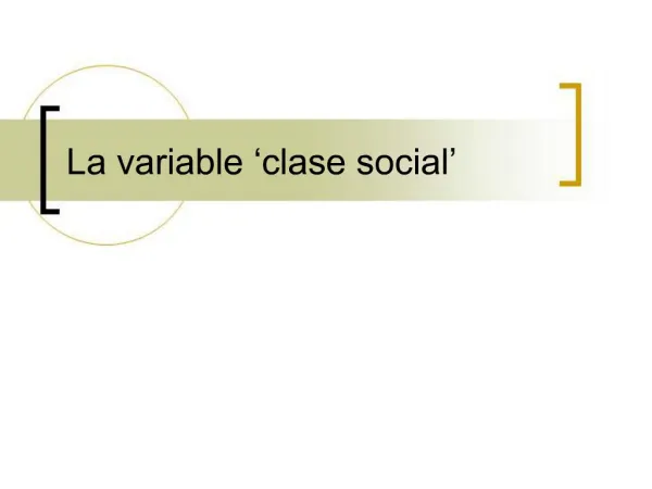 La variable clase social
