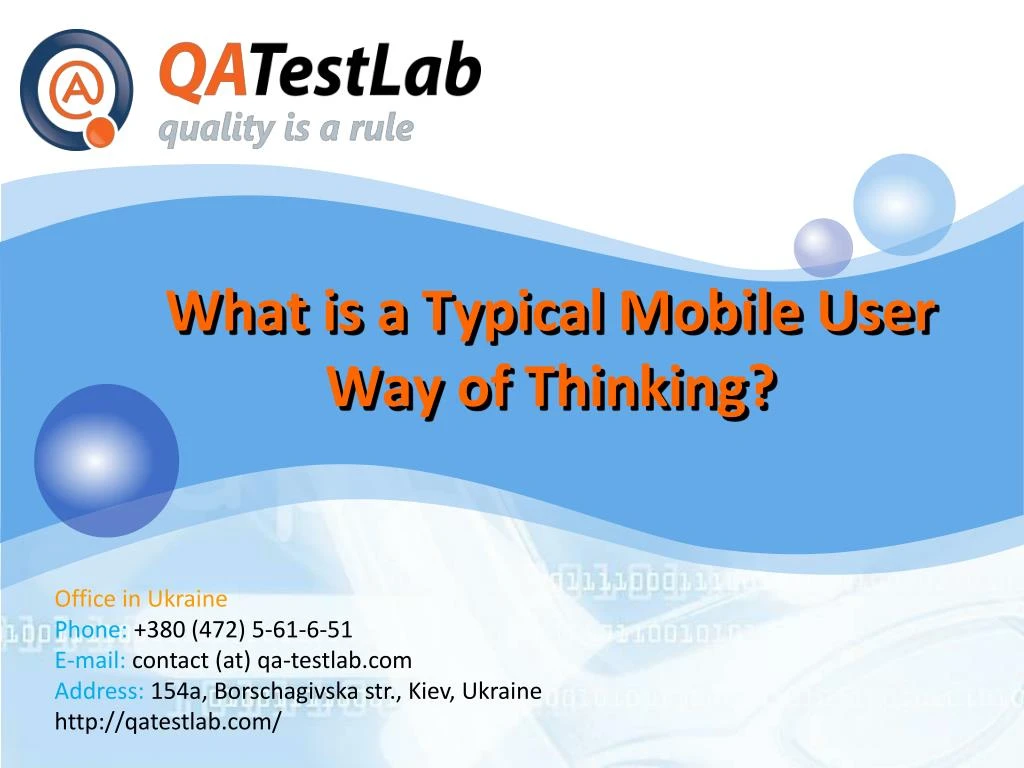 what is a typical mobile user way of thinking