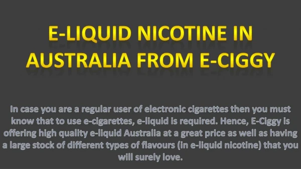 E-Liquid Nicotine