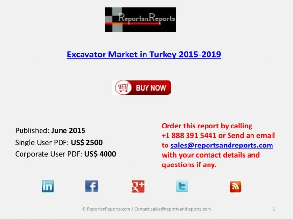 Turkey Excavator Market Analysis and Forecasts Report 2019