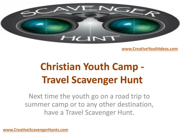 Christian Youth Camp - Travel Scavenger Hunt