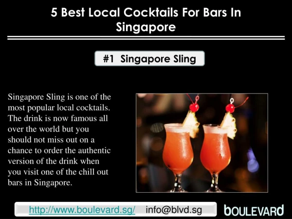 5 Best local cocktails for bars in Singapore