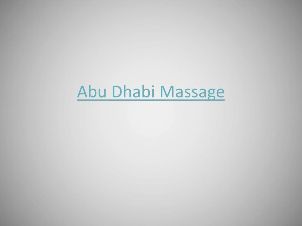 abu dhabi massage