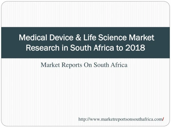 Medical Device & Life Science Market Research in South Afric