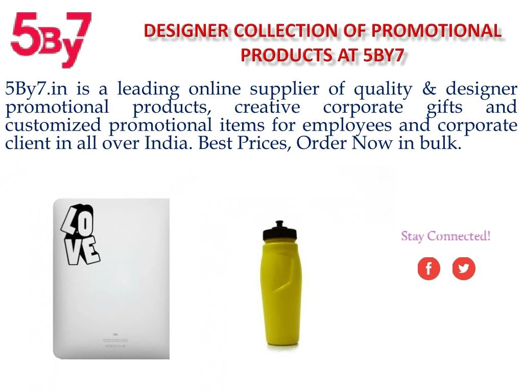 designer collection of promotional products at 5by7