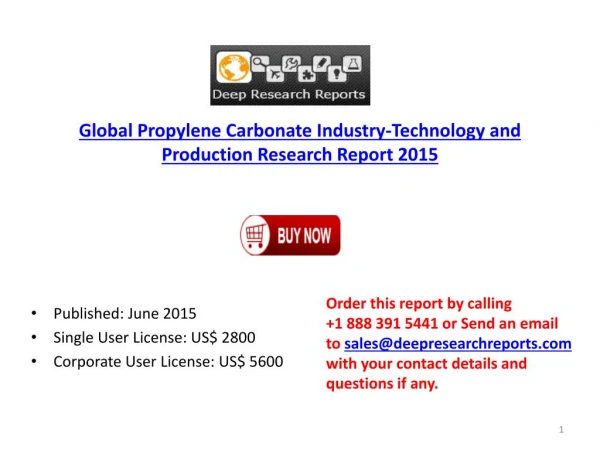 Propylene Carbonate Market-Global Regional Overview & Foreca