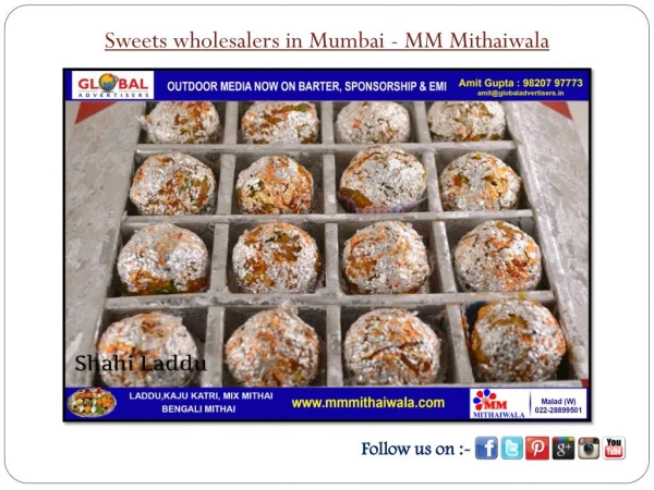 Sweets wholesalers in Mumbai - MM Mithaiwala