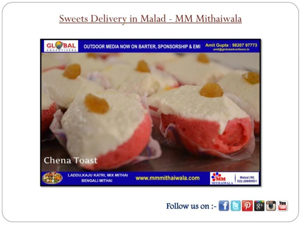 Sweets Delivery in Malad - MM Mithaiwala