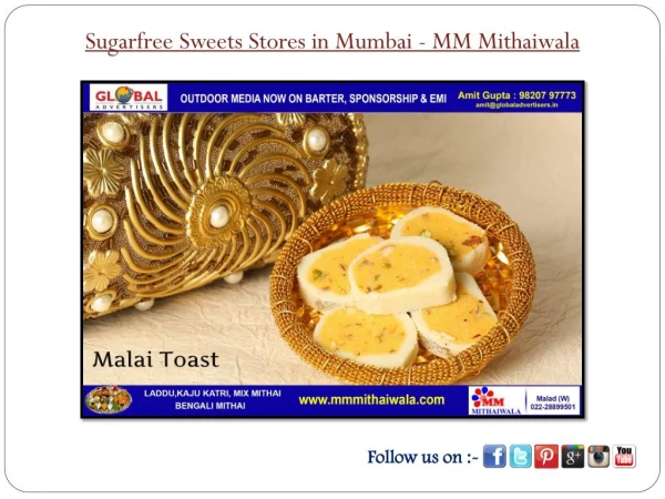 Sugarfree Sweets Stores in Mumbai - MM Mithaiwala