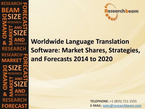 Language Translation Software 2014 to 2020