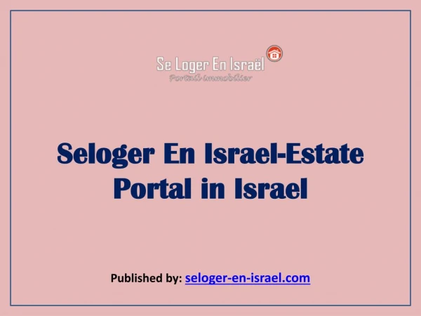 Seloger En Israel-Estate Portal in Israel