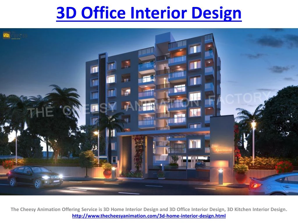 3d office interior design
