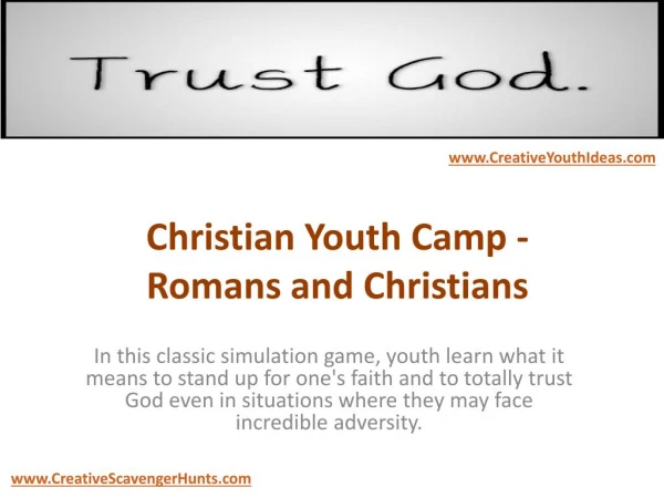Christian Youth Camp - Romans and Christians