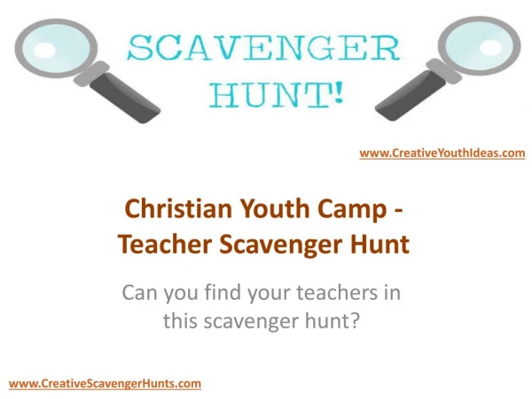 Christian Youth Camp - Teacher Scavenger Hunt