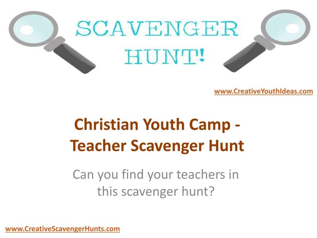 christian youth camp teacher scavenger hunt