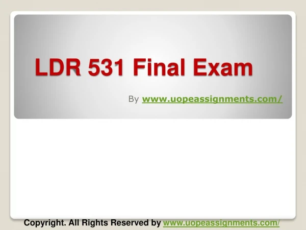 LDR 531 Final Exam Answers UOP Course