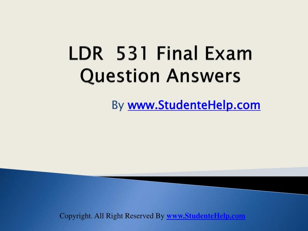 ldr 531 final exam question answers