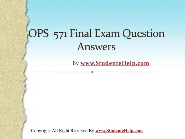 ops 571 final exam question answers