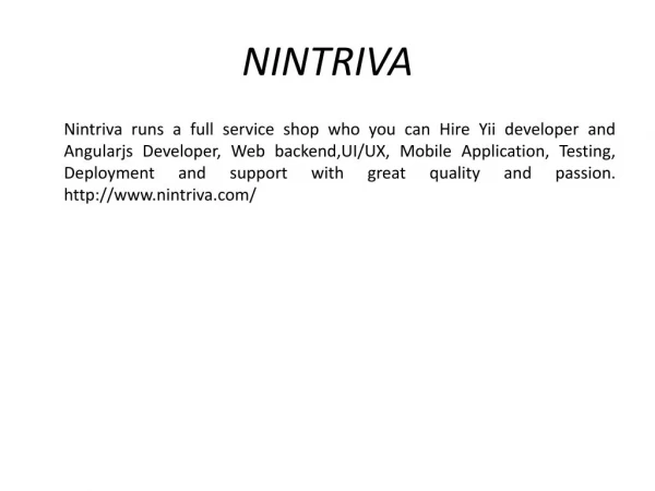 Angularjs Development Company - Nintriva