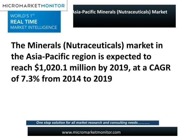 Asia-Pacific Minerals (Nutraceuticals) Market