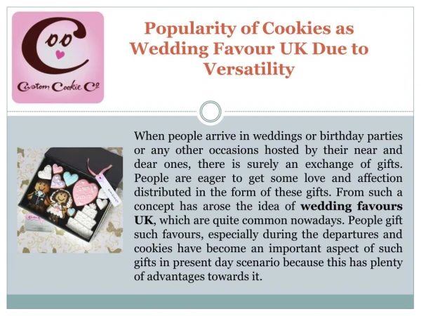 Popularity of Cookies as Wedding Favour UK Due to Versatilit