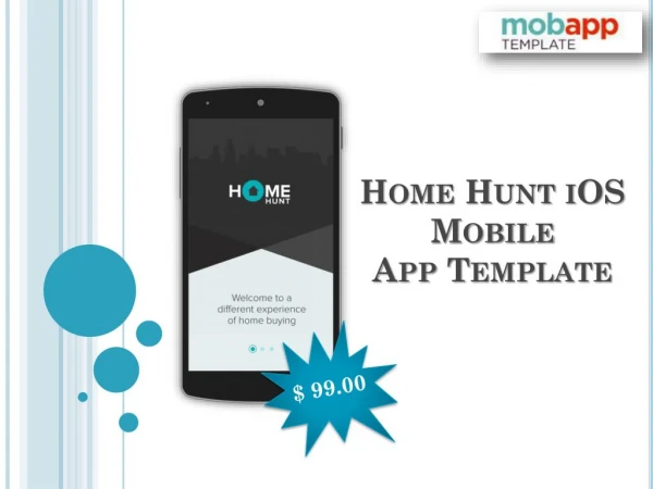 Home Hunt iOS Mobile App Template for Real Estate App at $99